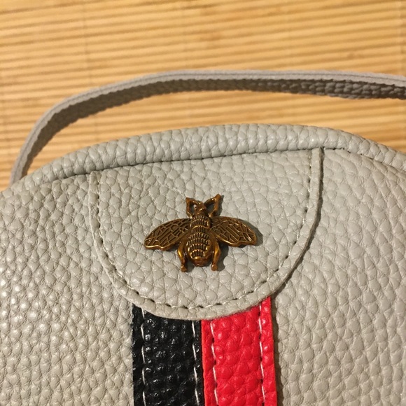 Gray Faux Leather Crossbody Bag - Picture 5 of 7